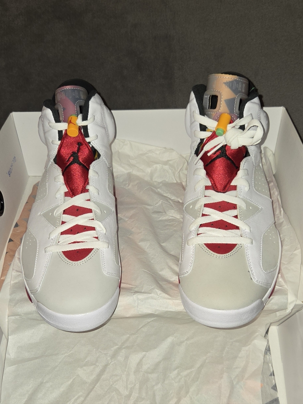 Jordan Retro 6 'Bugs Bunny' 🐇 Hare Sneakers Neutral Grey Red White Mens Size 13